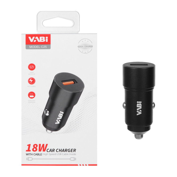 شارژر فندکی تک پورت فست شارژ Vabi C25