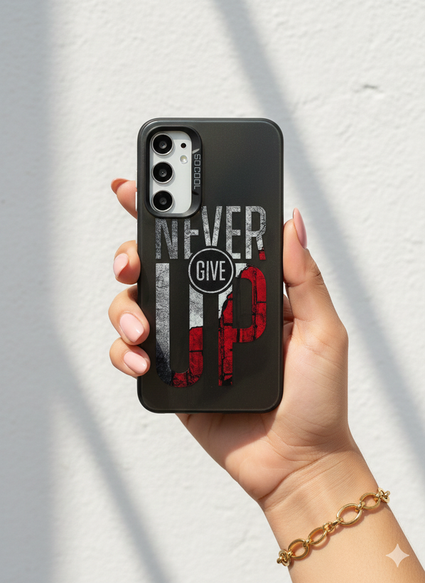 قاب طرح دار سامسونگ S23Fe طرح Never Give Up