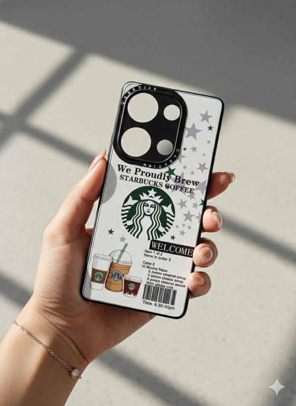 قاب طرح دار شیائومی Note 13 pro 4g طرح Starbucks