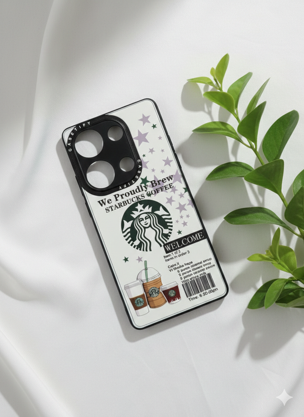 قاب طرح دار شیائومی Note 13 pro 4g طرح Starbucks