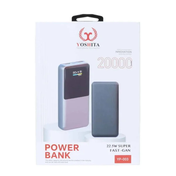پاوربانک یوشیتا مدل YP-003 ظرفیت 20000 فست شارژ 22.5w
