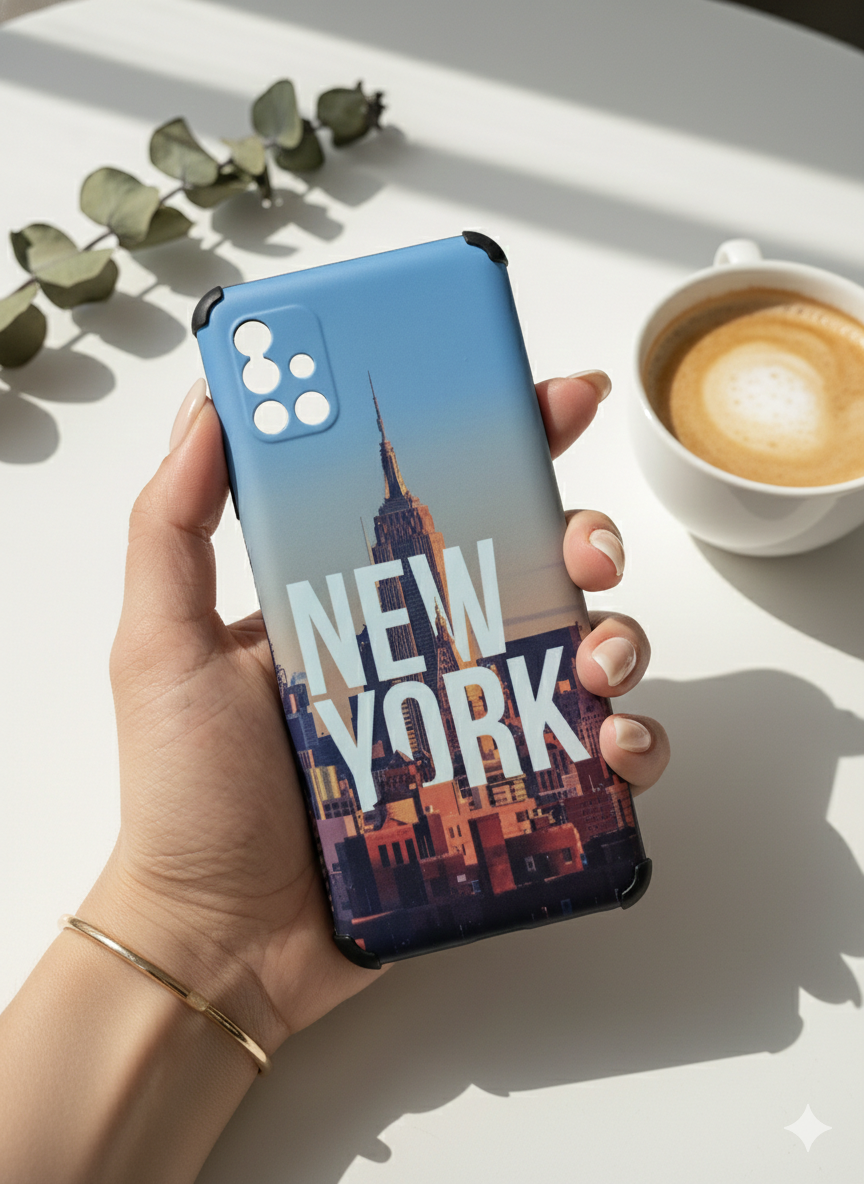 قاب طرح چاپی سامسونگ A31 طرح New York