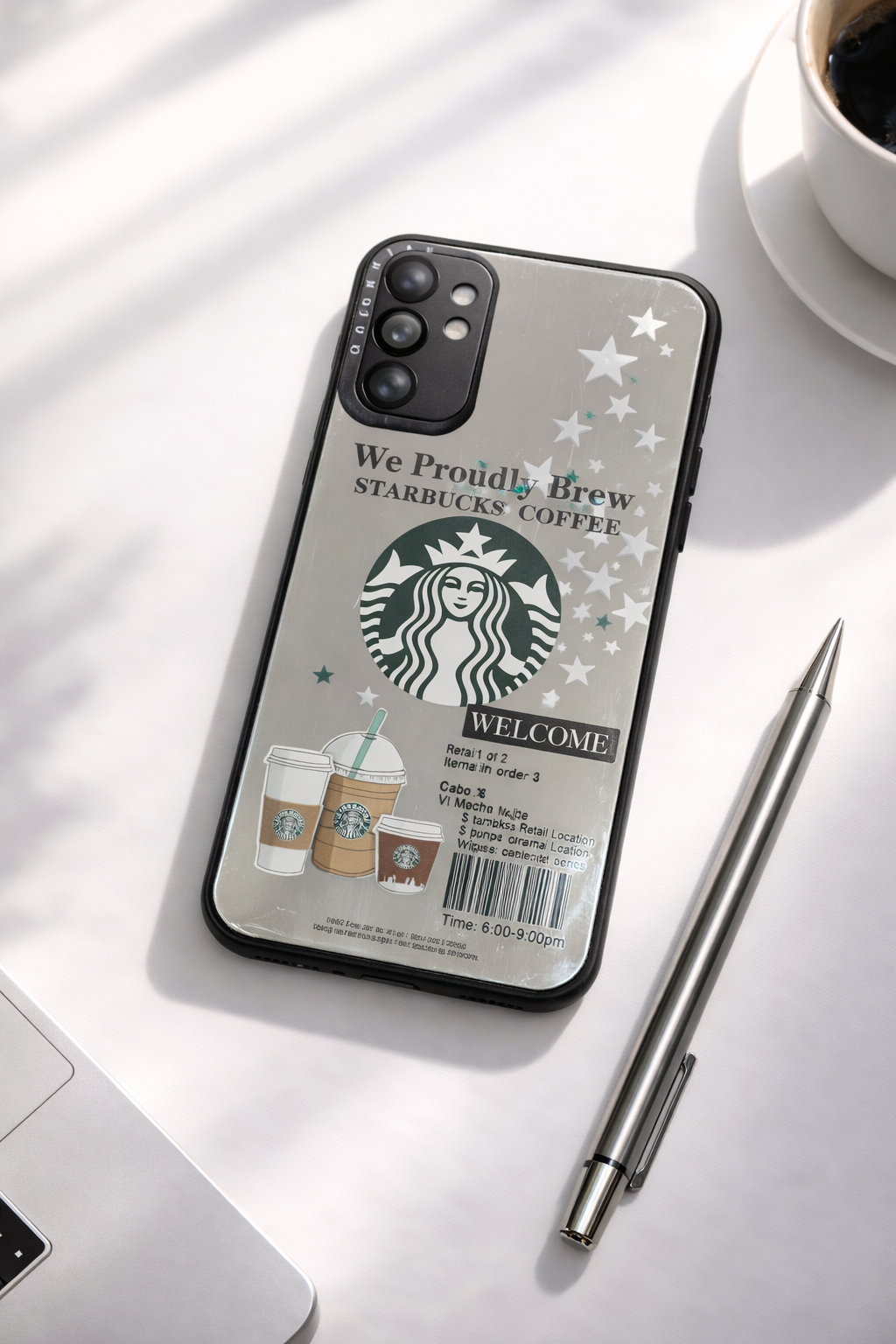 قاب طرح Casetify آینه ای سامسونگ A54 طرح Starbucks