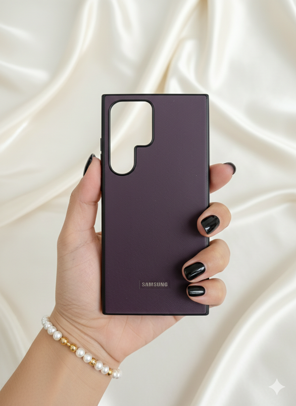 قاب طرح چرم ساده سامسونگ S24 Ultra