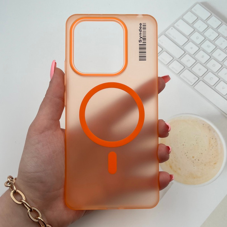 قاب مگسیف اورجینال Syndee شیائومی Redmi 15C لنز برجسته نارنجی