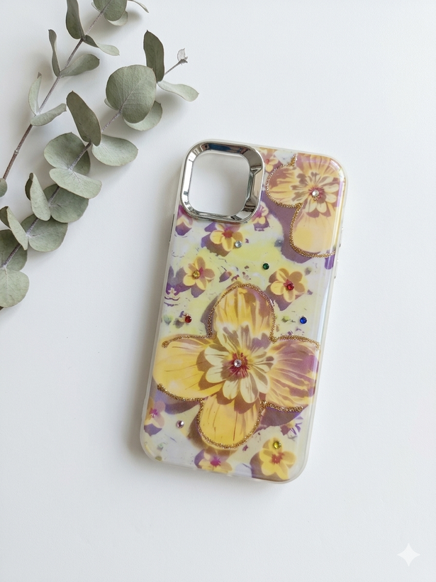 قاب طرح گل نگین دار آیفون ۱۱ (iphone 11 )