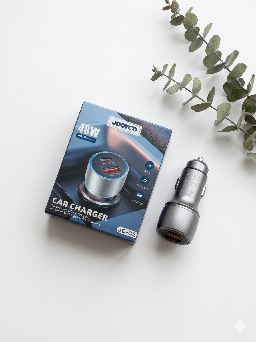 شارژر فندکی دو پورت Jooyco مدل C2 توان 48w
