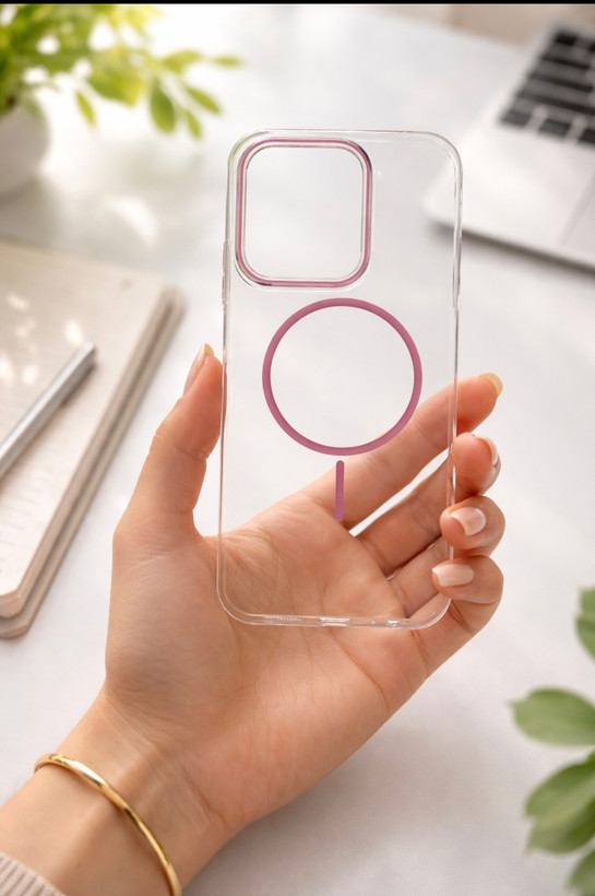 قاب مگسیف اورجینال شفاف شیائومی Redmi 15C / Poco C85 صورتی
