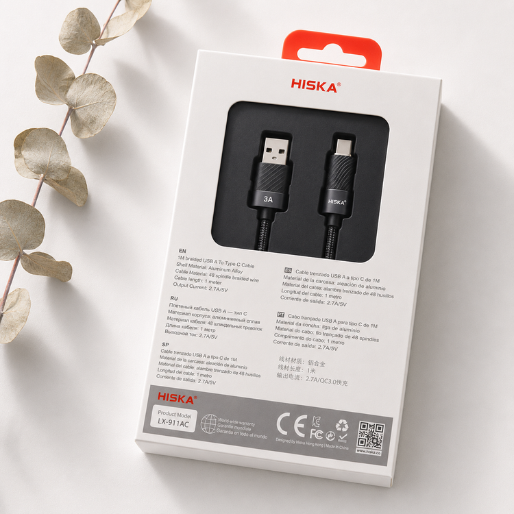 کابل شارژ تایپ سی هیسکا (HISKA) مدل LX-821AC