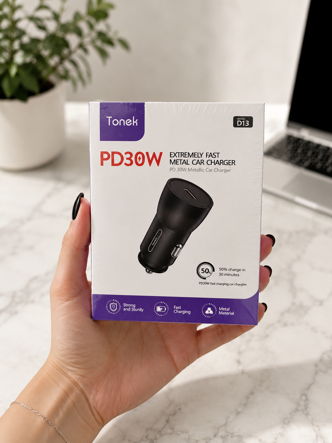 فندکی فست شارژ ۳۰ وات برند Tonek مدل D13