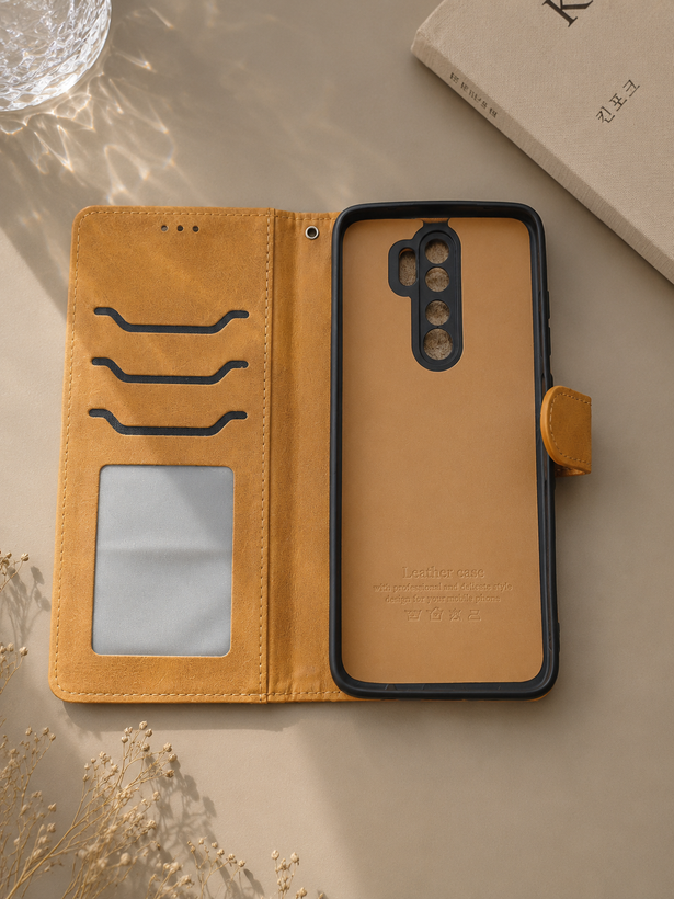قاب کیفی چرمی شیائومی Note 8 pro داخل خز دار