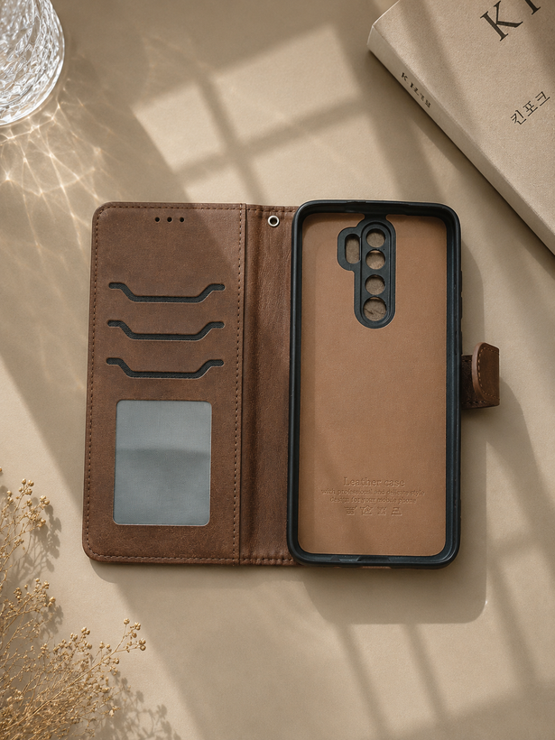 قاب کیفی چرمی شیائومی Note 8 pro داخل خز دار