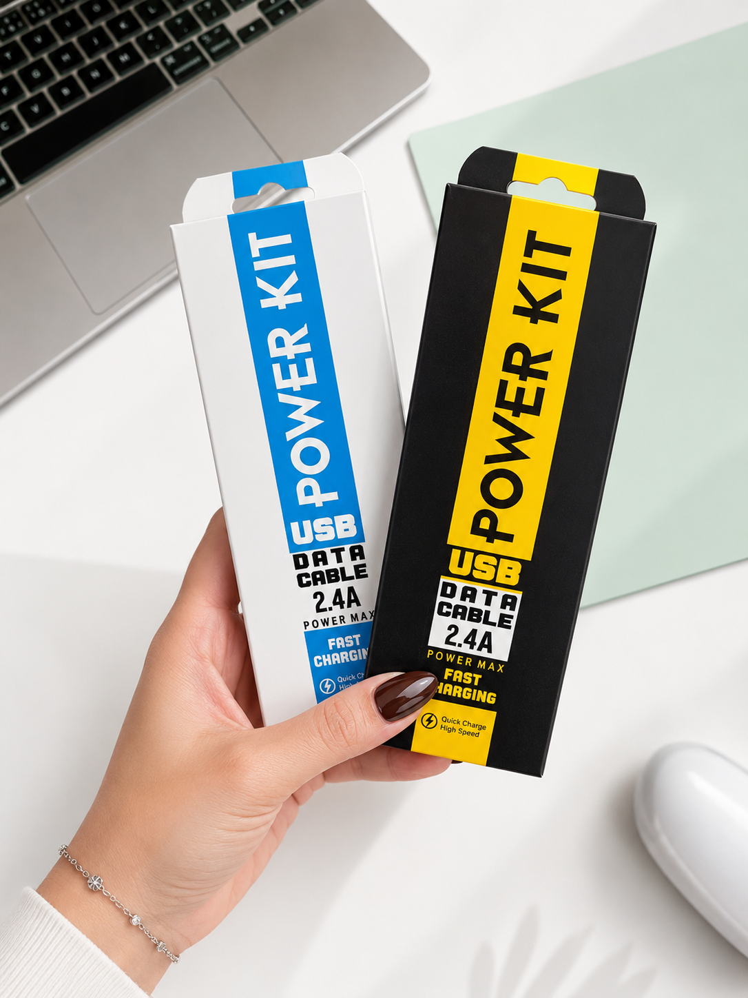 کابل شارژر تایپ سی Power kit ضخیم