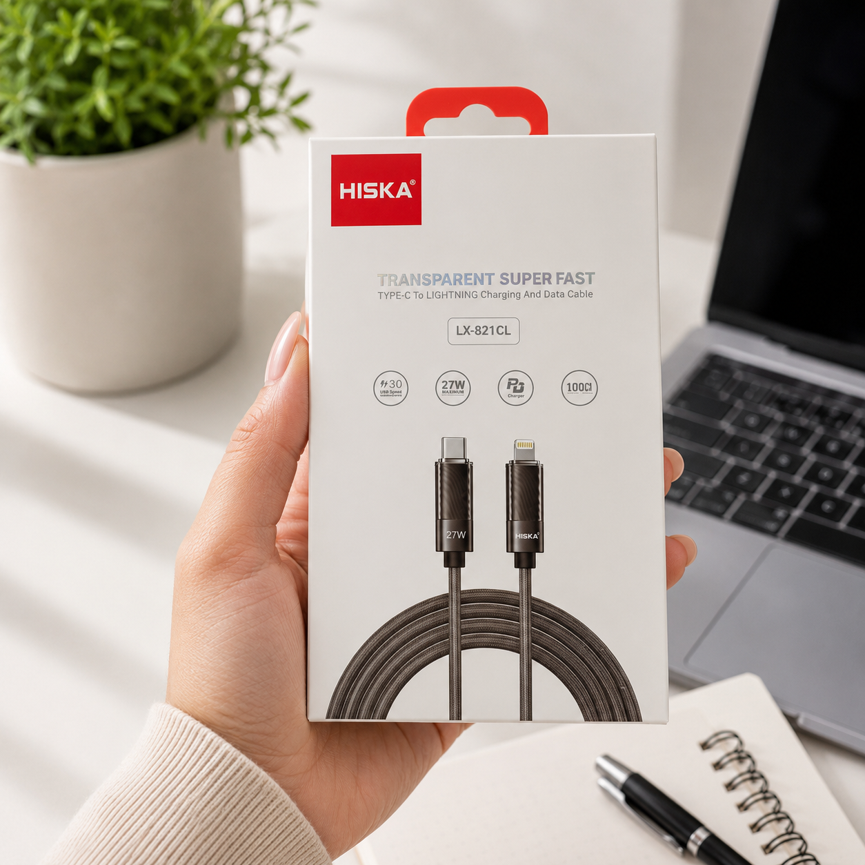 کابل شارژ تایپ سی لایتنینگ هیسکا (HISKA) مدل LX-821CL