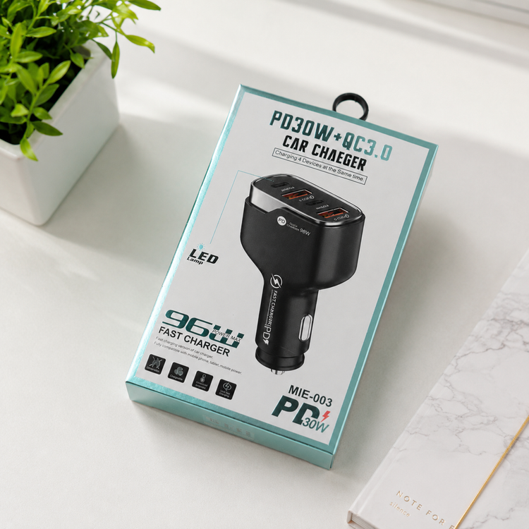 شارژر فندکی 30w چهار پورت فست شارژ