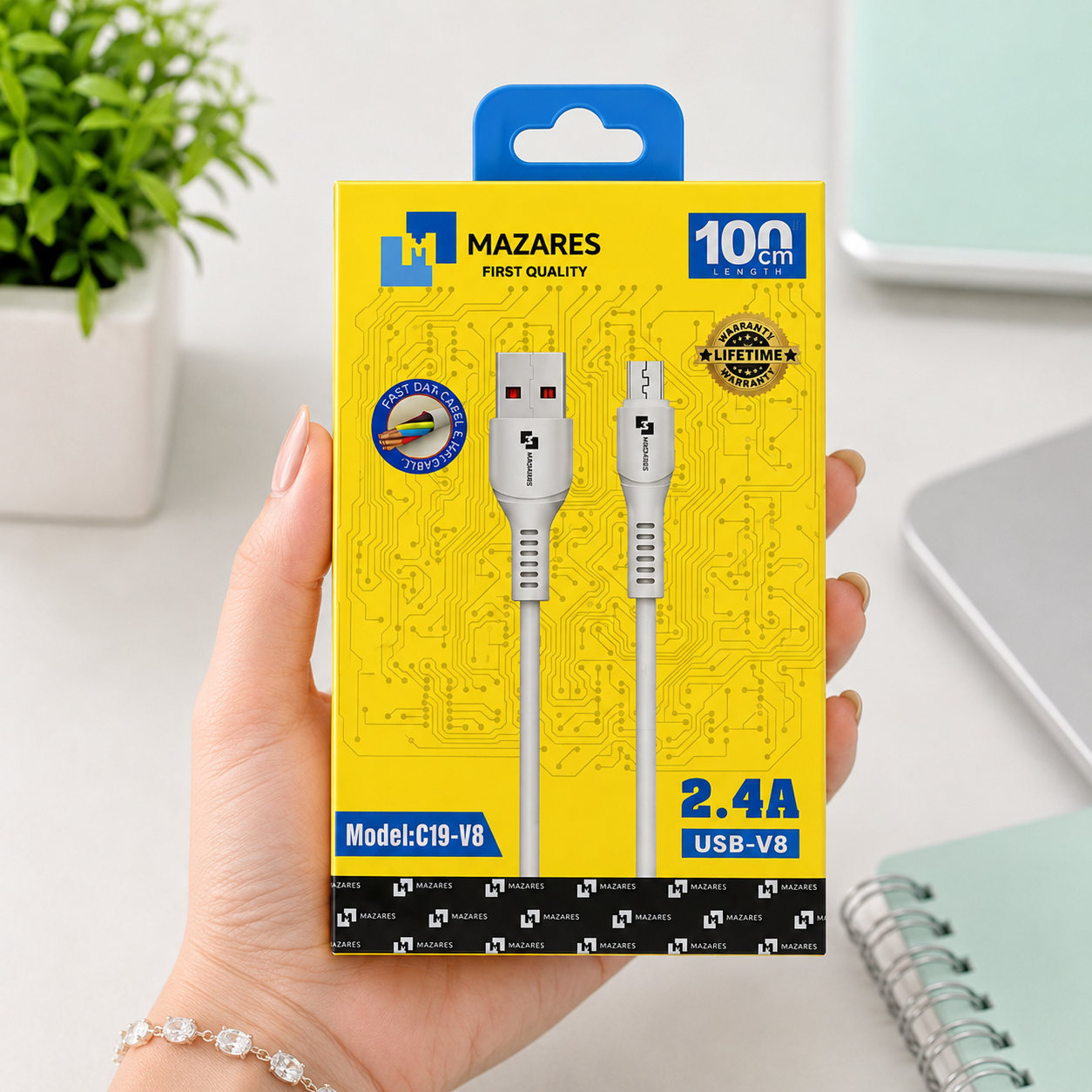 کابل شارژ میکرو MAZARES مدل C19-V8