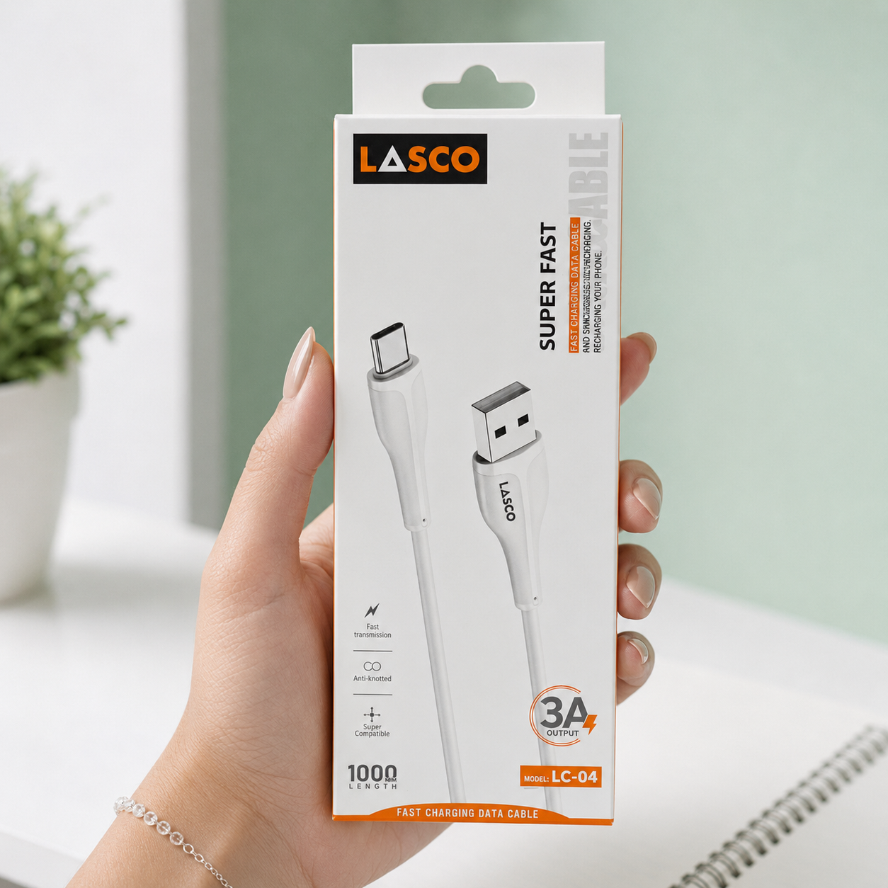 کابل شارژ تایپ سی LASCO مدل LC-04