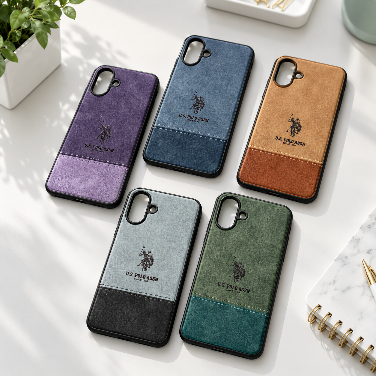 قاب طرح چرم POLO اورجینال سامسونگ A07