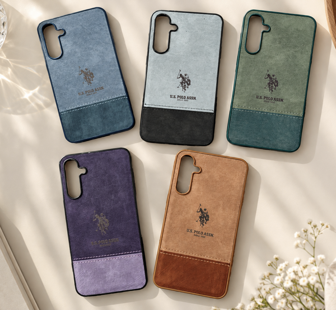 قاب طرح چرم POLO اورجینال سامسونگ A35