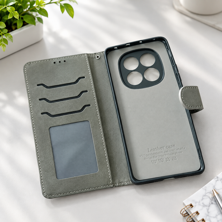 قاب کیفی چرمی شیائومی Note 15 4g داخل خز دار